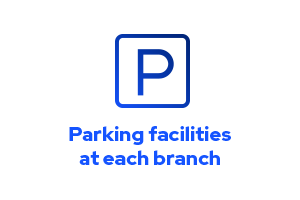 Parking facilities at each branch